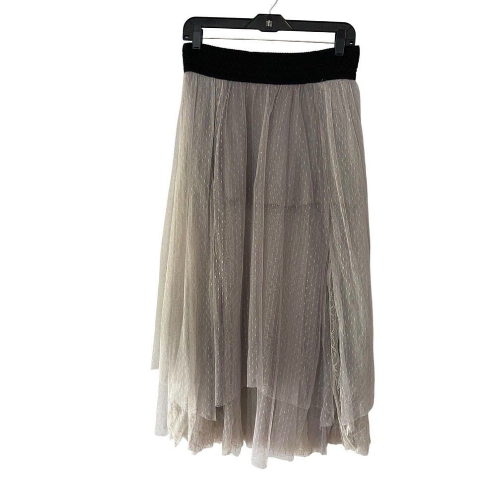 Free People Womens Sugar Plum Fairy Tutu Midi Skirt Size S Ivory Balletcore Boho - Picture 4 of 13